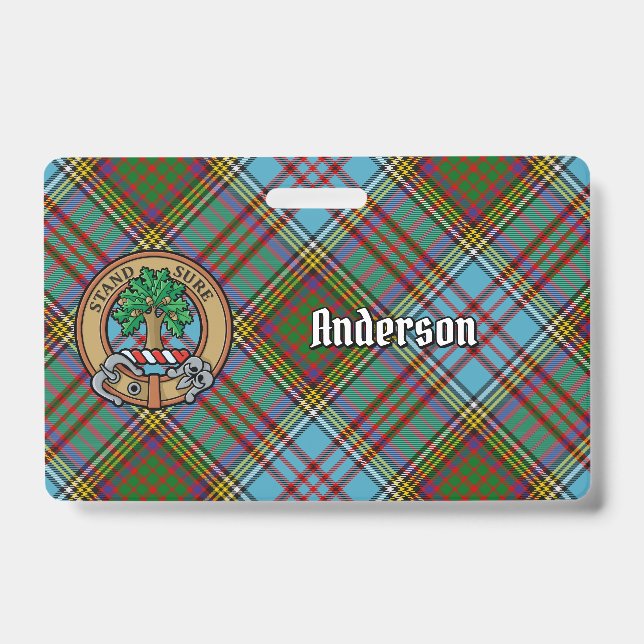 Clan Anderson Crest over Tartan Badge (Front)
