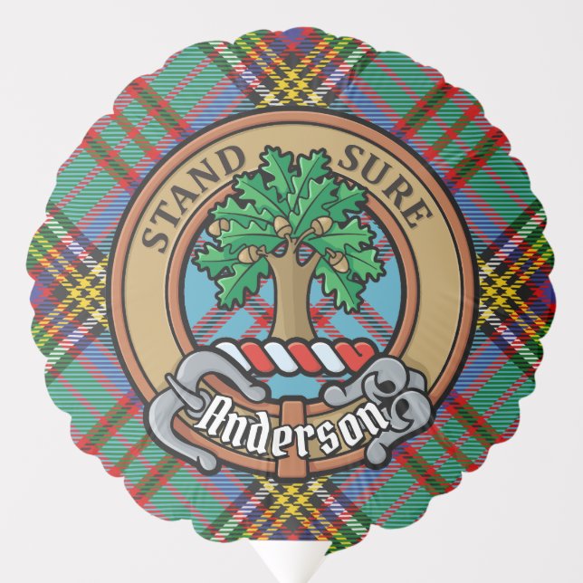 Clan Anderson Crest over Tartan Balloon (Front)