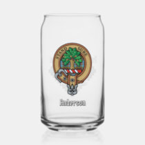 Clan Anderson Crest over Tartan Can Glass