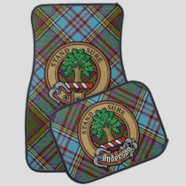 Clan Anderson Crest over Tartan Car Floor Mat