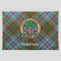 Clan Anderson Crest over Tartan Cloth Placemat