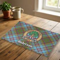 Clan Anderson Crest over Tartan Cloth Placemat