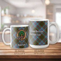 Clan Anderson Crest over Tartan Coffee Mug