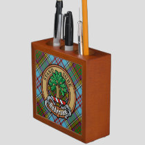 Clan Anderson Crest over Tartan Desk Organizer