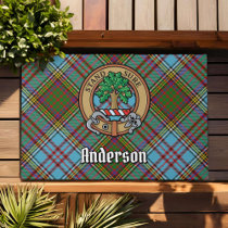 Clan Anderson Crest over Tartan Doormat