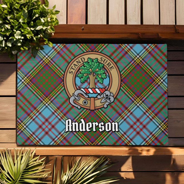 Clan Anderson Crest over Tartan Doormat (Creator Uploaded)