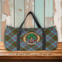 Clan Anderson Crest over Tartan Duffle Bag