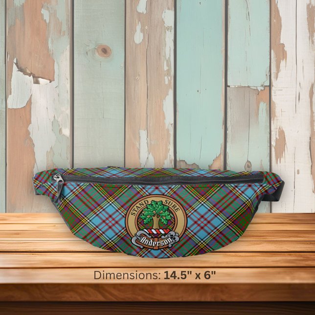 Clan Anderson Crest over Tartan Fanny Pack (Creator Uploaded)