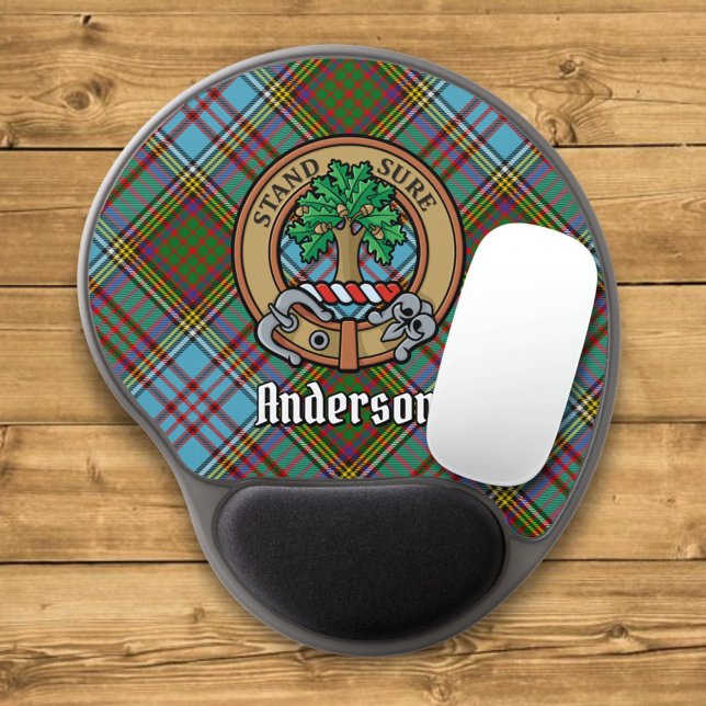 Clan Anderson Crest over Tartan Gel Mouse Pad (Creator Uploaded)