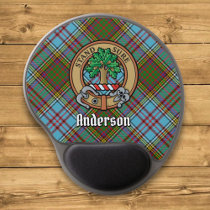 Clan Anderson Crest over Tartan Gel Mouse Pad