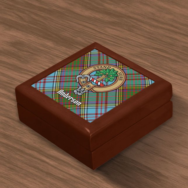 Clan Anderson Crest over Tartan Gift Box (Creator Uploaded)