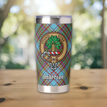 Clan Anderson Crest over Tartan Insulated Tumbler