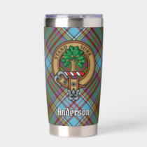 Clan Anderson Crest over Tartan Insulated Tumbler