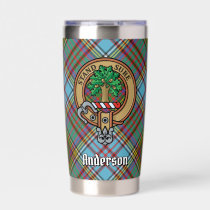 Clan Anderson Crest over Tartan Insulated Tumbler