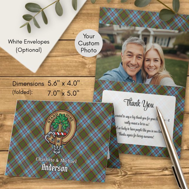Clan Anderson Crest over Tartan Invitation (Creator Uploaded)