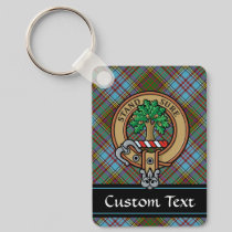 Clan Anderson Crest over Tartan Keychain