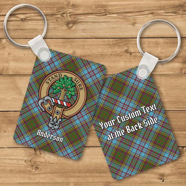 Clan Anderson Crest over Tartan Keychain (Creator Uploaded)