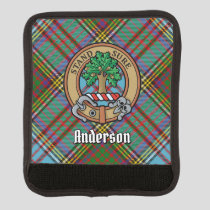 Clan Anderson Crest over Tartan Luggage Handle Wrap
