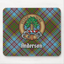 Clan Anderson Crest over Tartan Mouse Pad