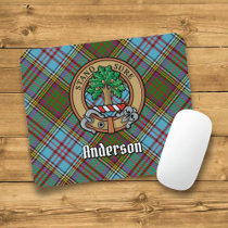 Clan Anderson Crest over Tartan Mouse Pad
