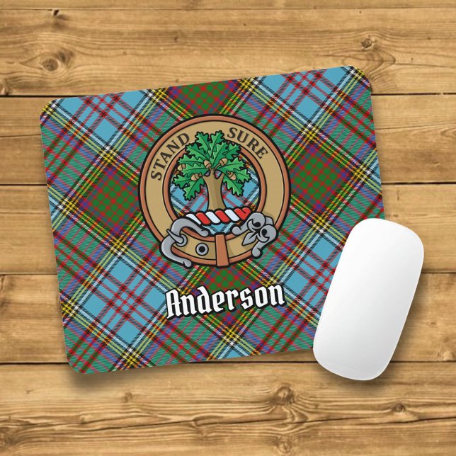 Clan Anderson Crest over Tartan Mouse Pad (Creator Uploaded)