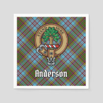 Clan Anderson Crest over Tartan Napkins