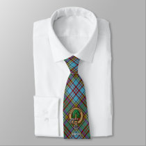 Clan Anderson Crest over Tartan Neck Tie