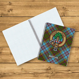 Clan Anderson Crest over Tartan Notebook