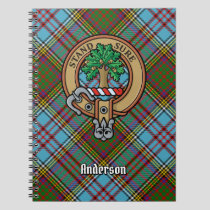 Clan Anderson Crest over Tartan Notebook