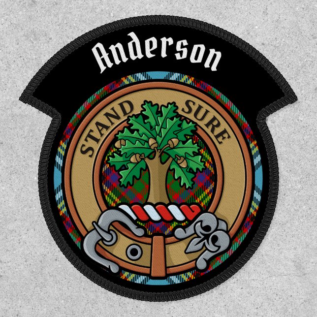 Clan Anderson Crest over Tartan Patch (Front)