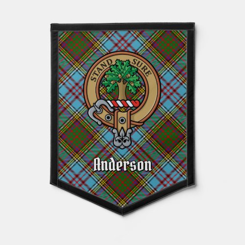 Clan Anderson Crest over Tartan Pennant