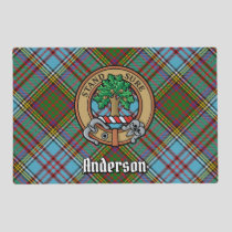 Clan Anderson Crest over Tartan Placemat