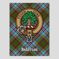 Clan Anderson Crest over Tartan Poster