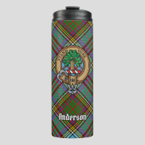 Clan Anderson Crest over Tartan Thermal Tumbler