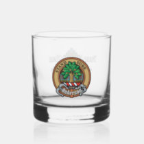 Clan Anderson Crest over Tartan Whiskey Glass