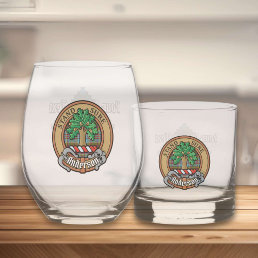 Clan Anderson Crest over Tartan Whiskey Glass