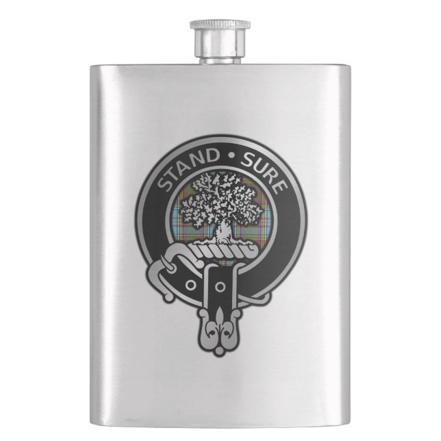 Clan Anderson Crest & Tartan Flask (Front)