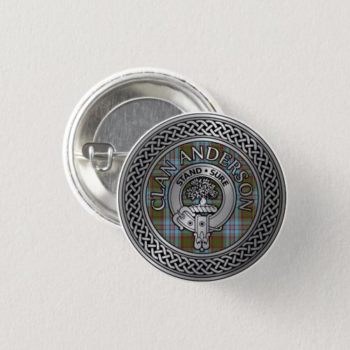 Clan Anderson Crest  Tartan Knot Button