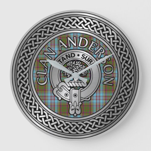 Clan Anderson Crest  Tartan Knot Large Clock