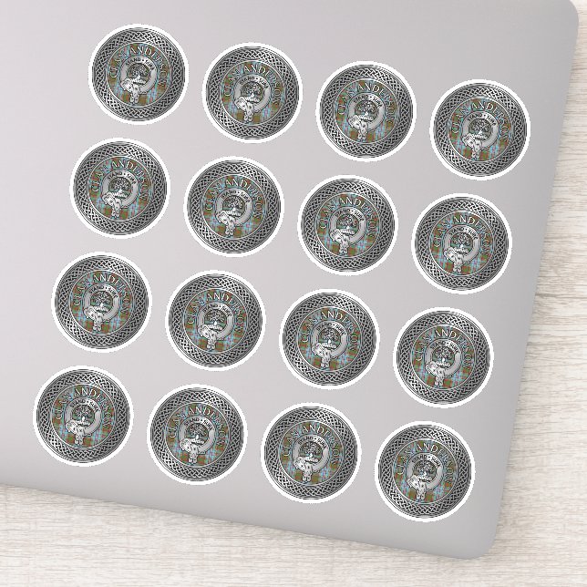 Clan Anderson Crest & Tartan Knot Sticker (Detail)