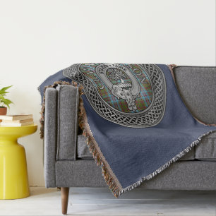 Clan Anderson Crest & Tartan Knot Throw Blanket