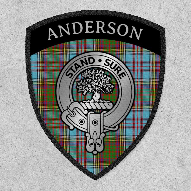 Clan Anderson Crest & Tartan Shield Patch (Front)