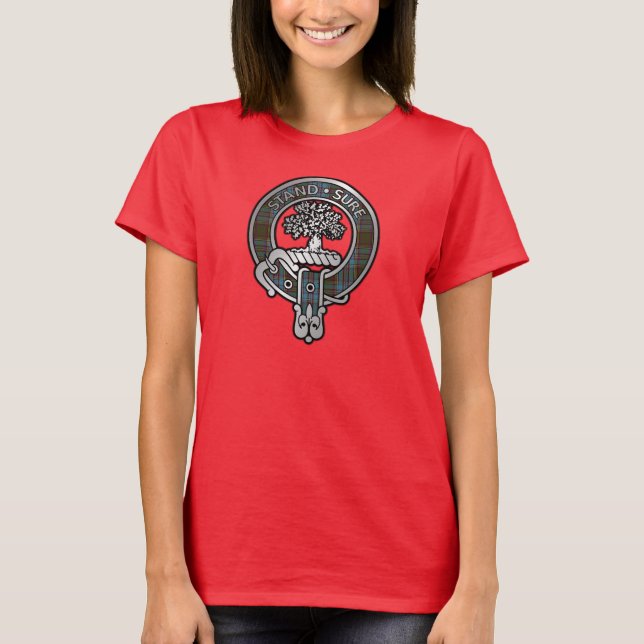 Clan Anderson Crest & Tartan T-Shirt (Front)