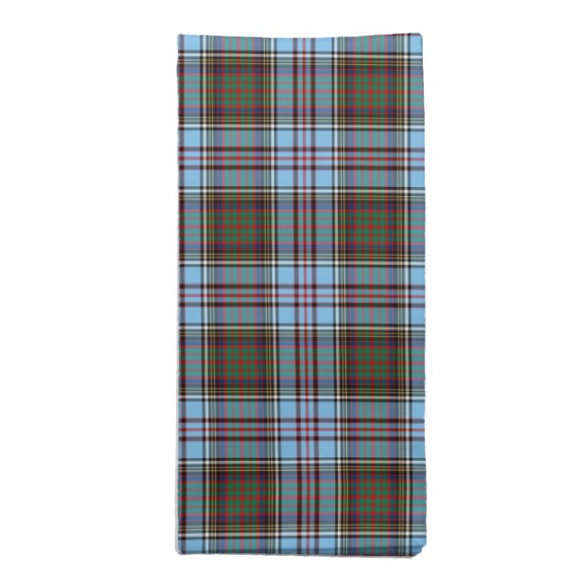 Clan Anderson Light Blue Scottish Tartan Napkin (Folded)