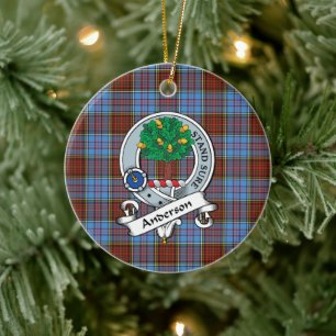 Clan Anderson Modern Badge Tartan Plaid Ceramic Ornament