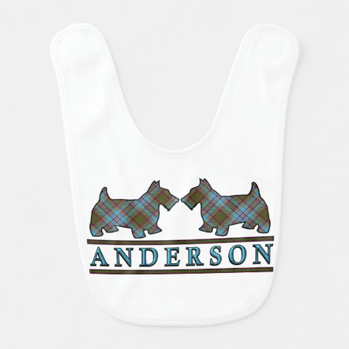 Clan Anderson Scottie Dogs Scottish Clan Tartan Bib