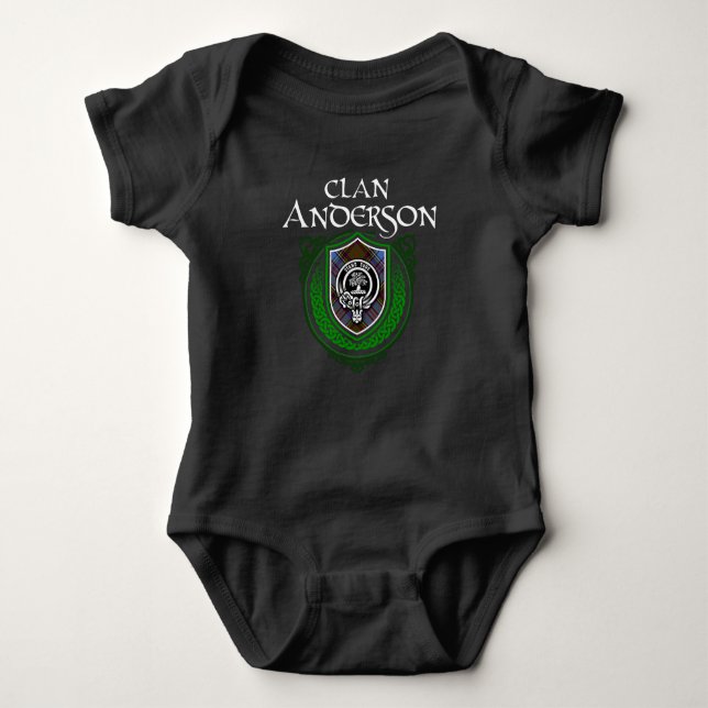 Clan Anderson Scottish Family Crest Tartan Baby  Bodysuit (Front)