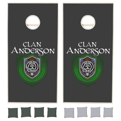 Clan Anderson Scottish Family Crest Tartan Cornhole Set