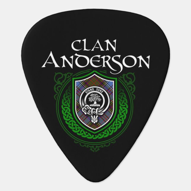Clan Anderson Scottish Family Tartan  Guitar Pick (Front)