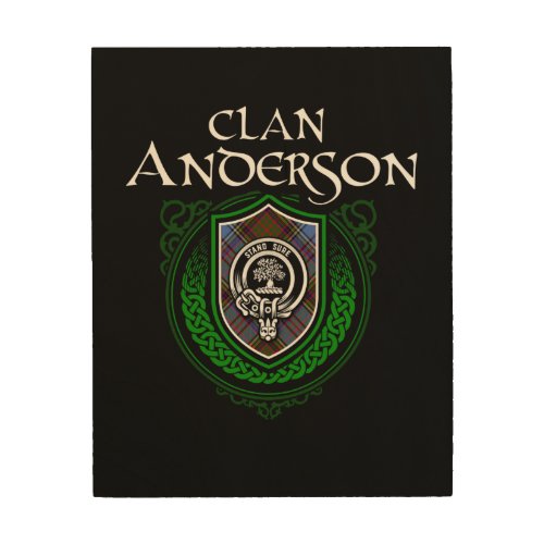 Clan Anderson Scottish Family Tartan  Wood Wall Art